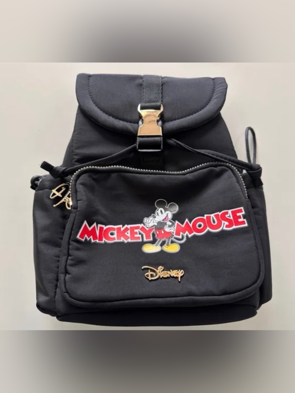 Primark x Disney Mickey Mouse Black Gold Nylon Mini Travel Backpack Womens Kids